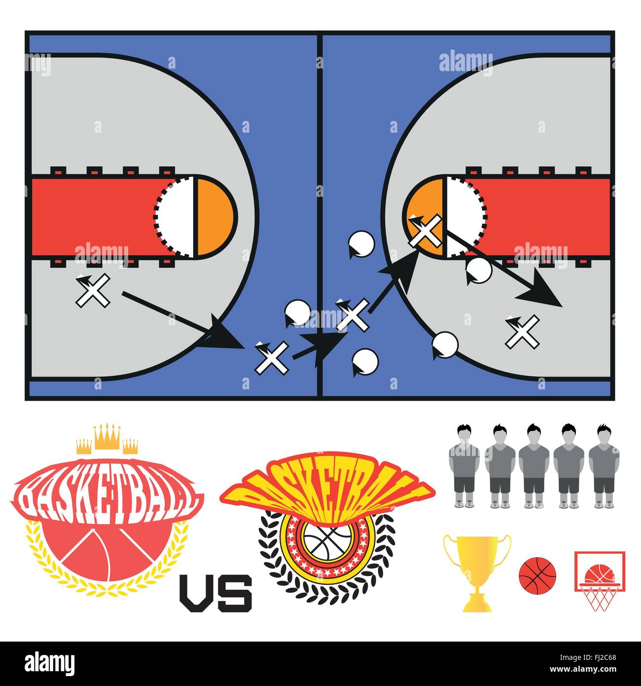 Basketball objects. Basketball Match Teams Logos. Basketball Play Court