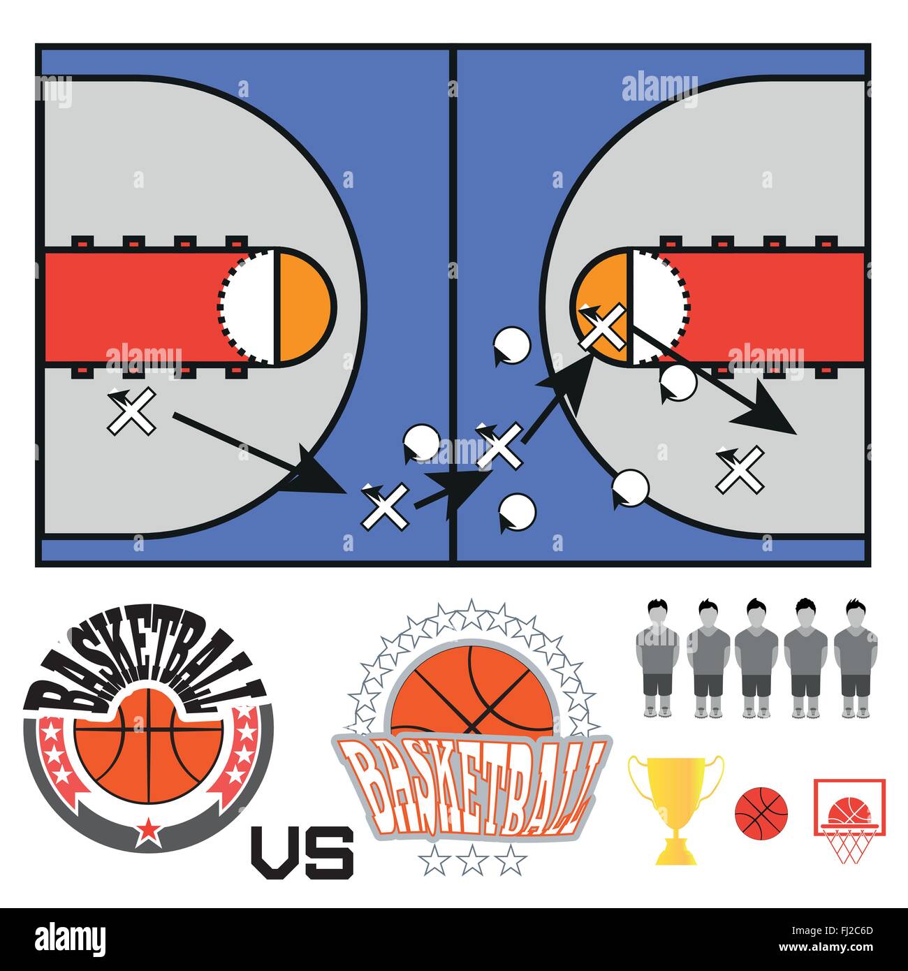 Basketball objects. Basketball Match Teams Logos. Basketball Play Court