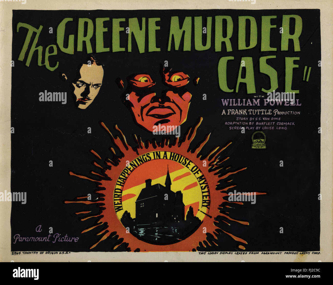 "The Greene Murder Case", (Paramount Pictures, 1929), title lobby card