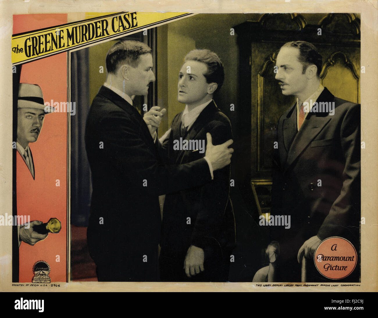 'The Green Murder Case' (Paramount, 1929), scene lobby card. Starring: William Powell, Florence Eldridge, Jean Arthur. Stock Photo