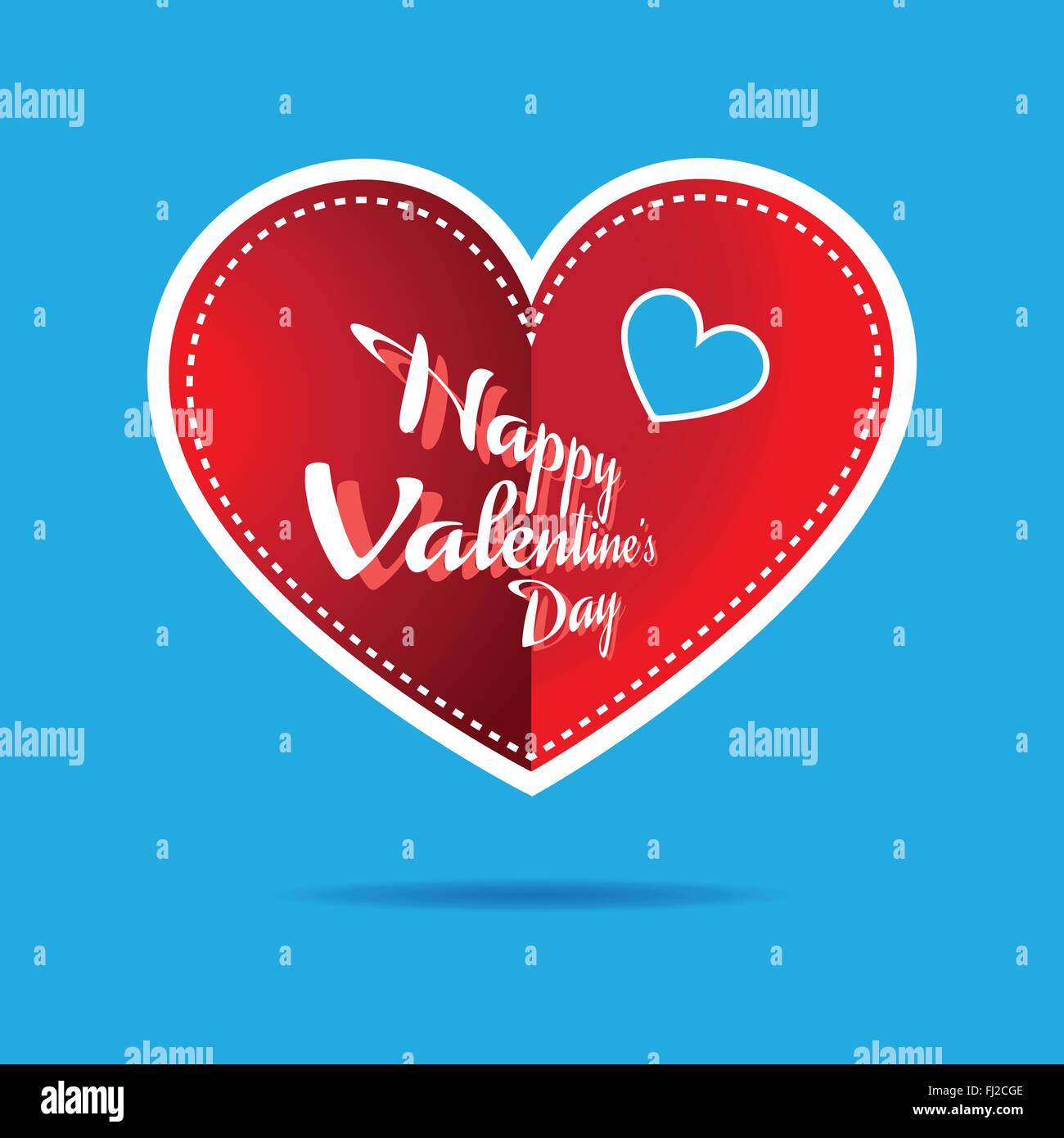 Happy Valentine's Day Greeting Card Invitation. Big Red Handcrafted ...