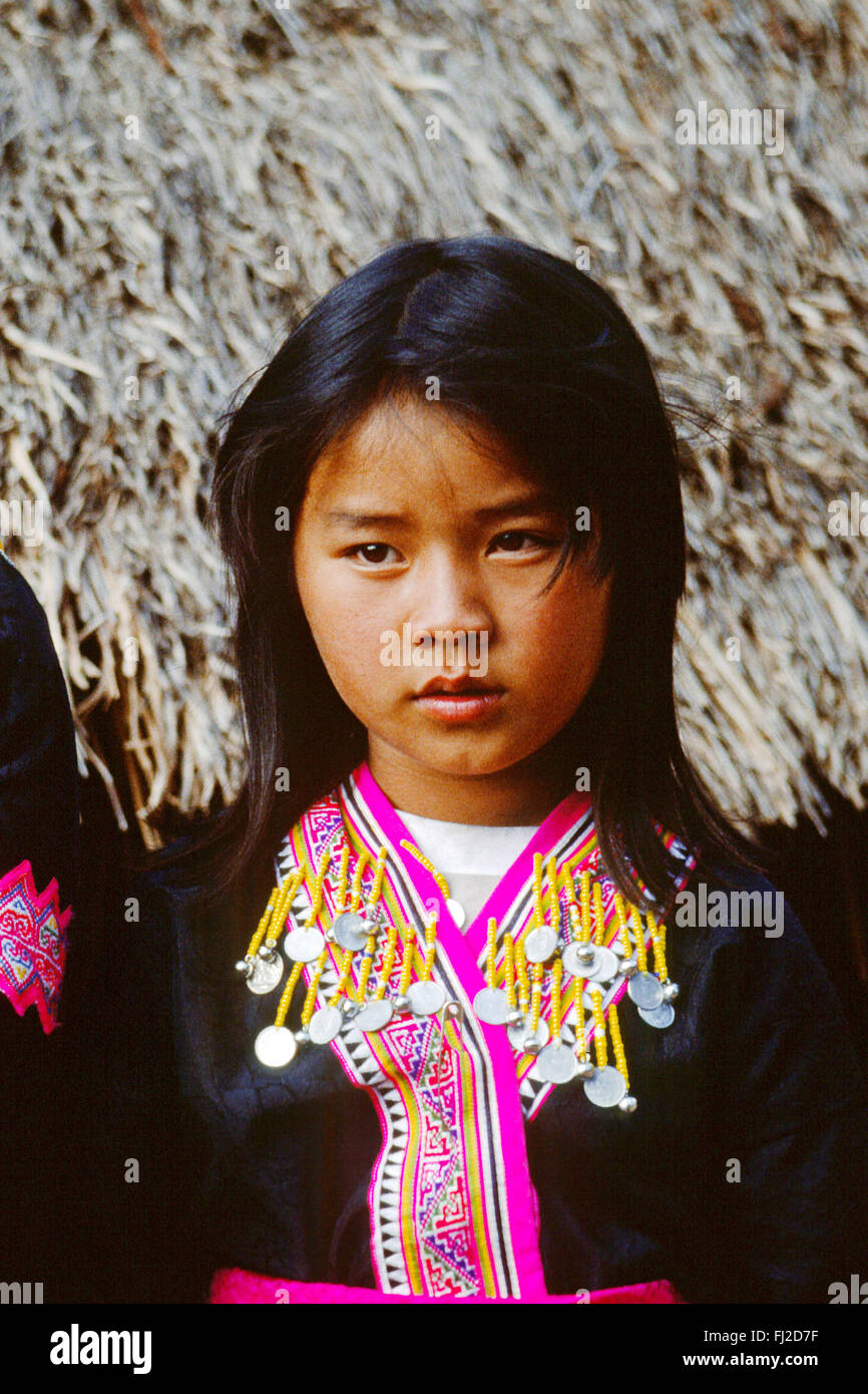 MEO tribal children of the NORTHERN HILL TRIBES - CHIANG MAI, THAILAND Stock Photo