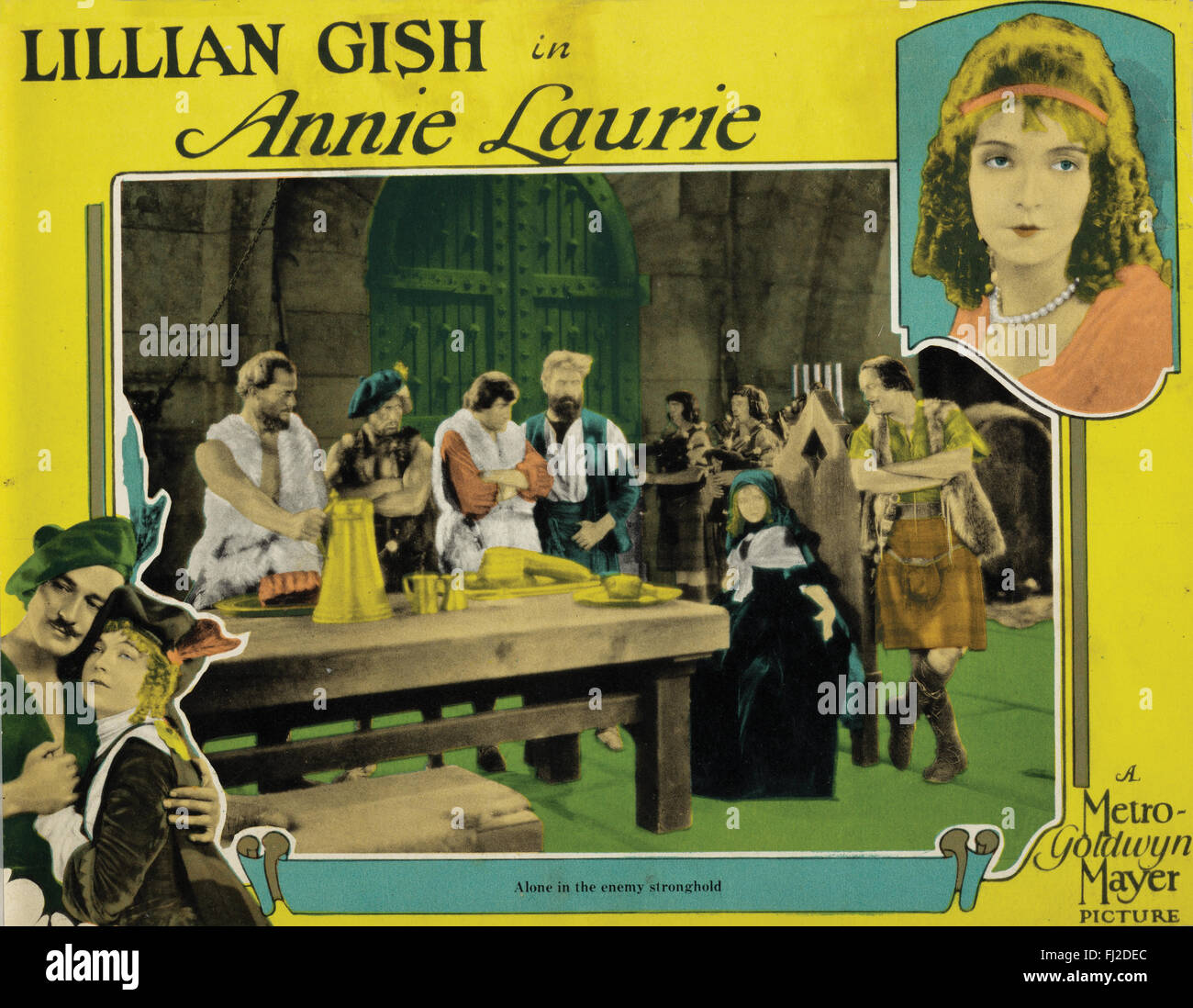 'Annie Laurie', (MGM, 1927), scene lobby card. Starring: Lillian Gish, Norman Kerry, Creighton Hale, Joseph Striker, and Hobart Bosworth. Director: John S. Robertson. Stock Photo