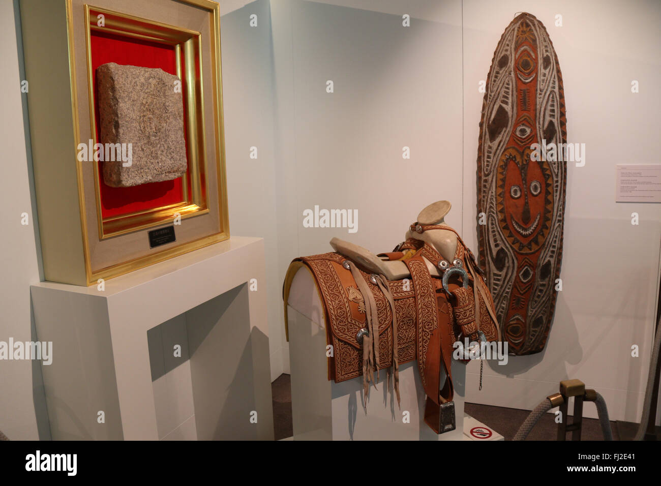 Items exhibited at the Australian Parliament House at Capital Hill in Canberra. Stock Photo