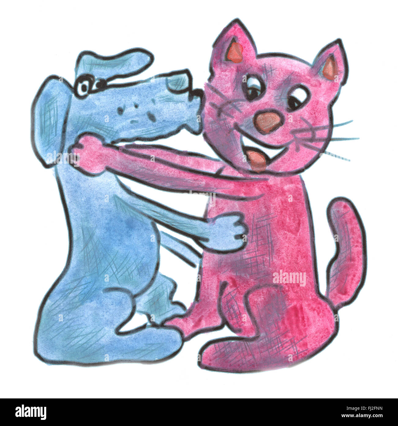 Dog and cat cartoon hi-res stock photography and images - Alamy