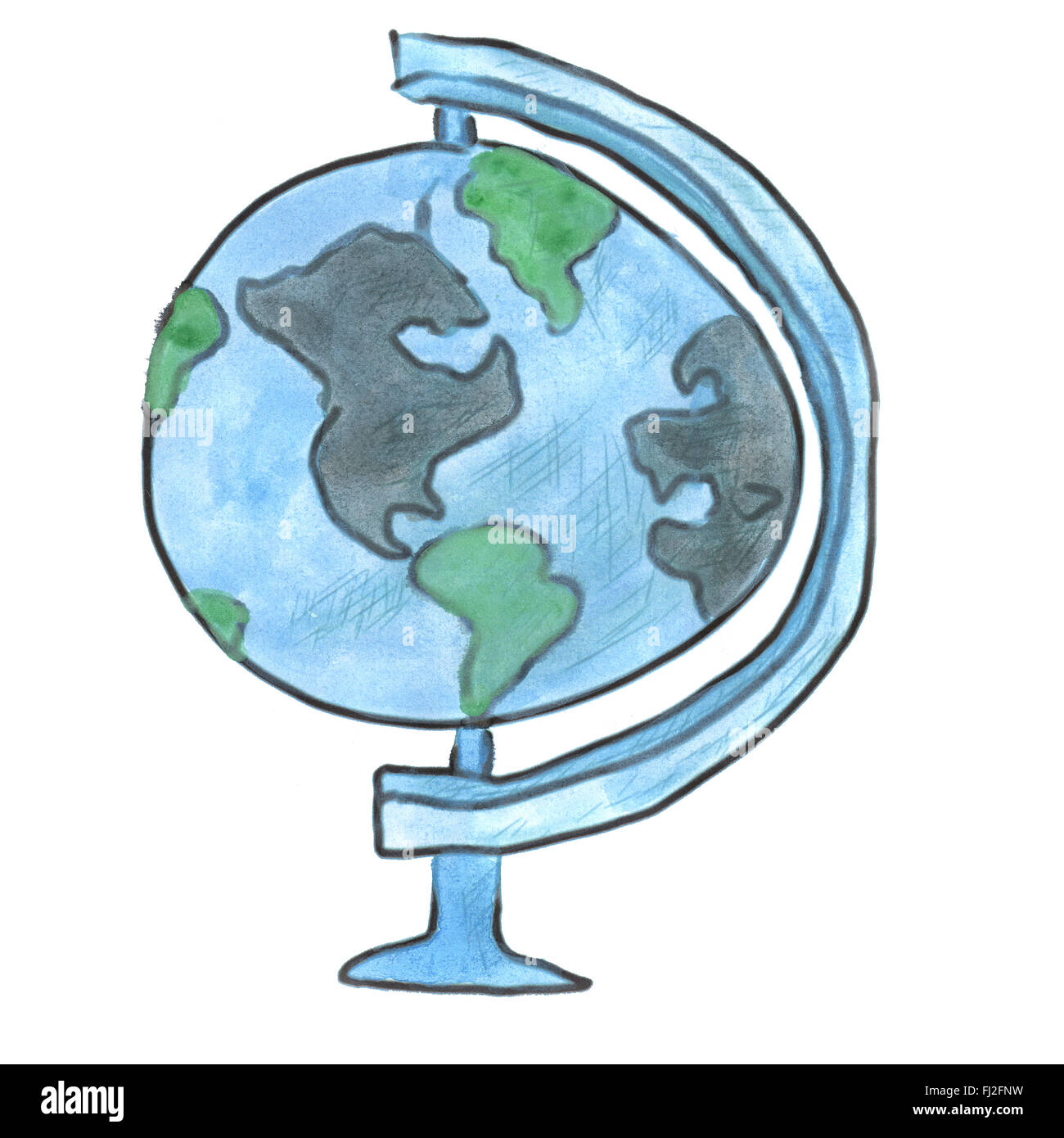 Globe cartoon illustration hi-res stock photography and images - Alamy
