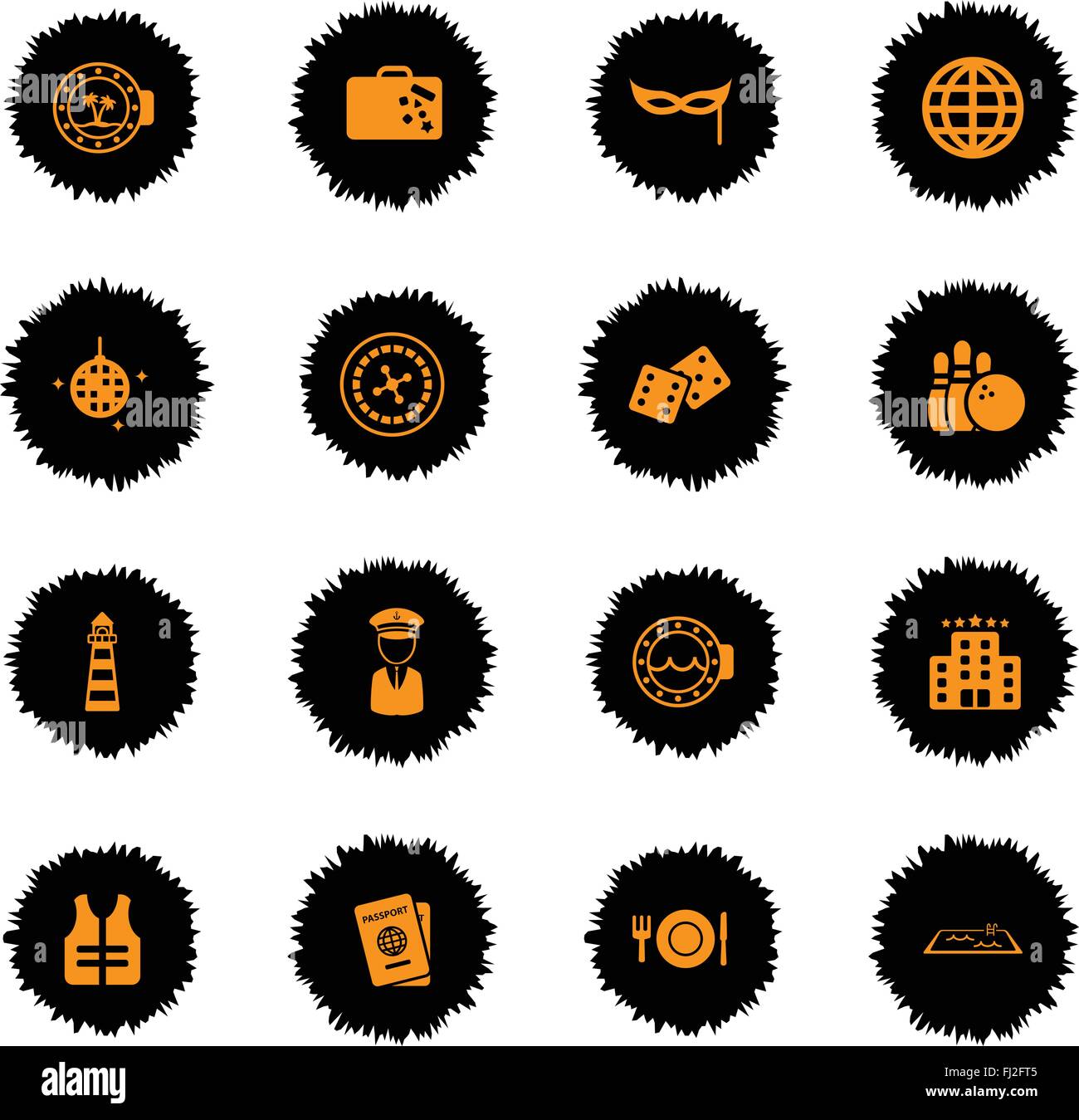 Cruise simply icons Stock Vector