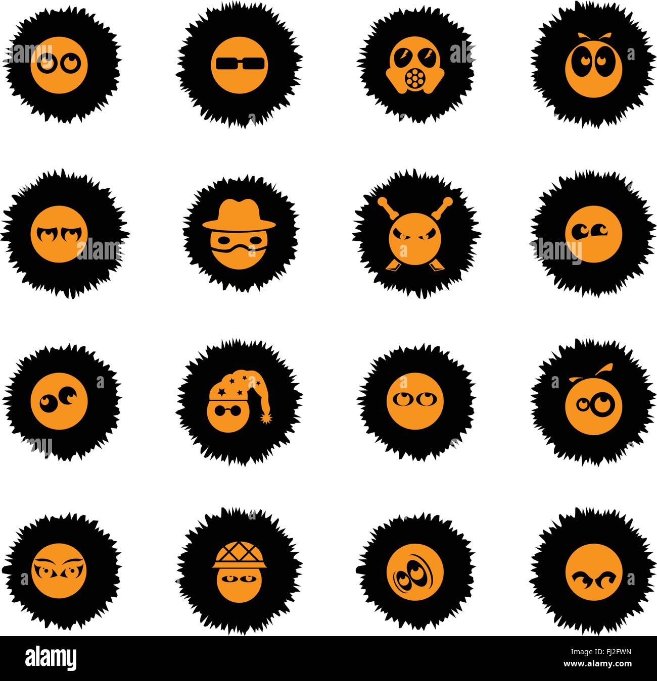 Emotions and glances icons set Stock Vector Image & Art - Alamy