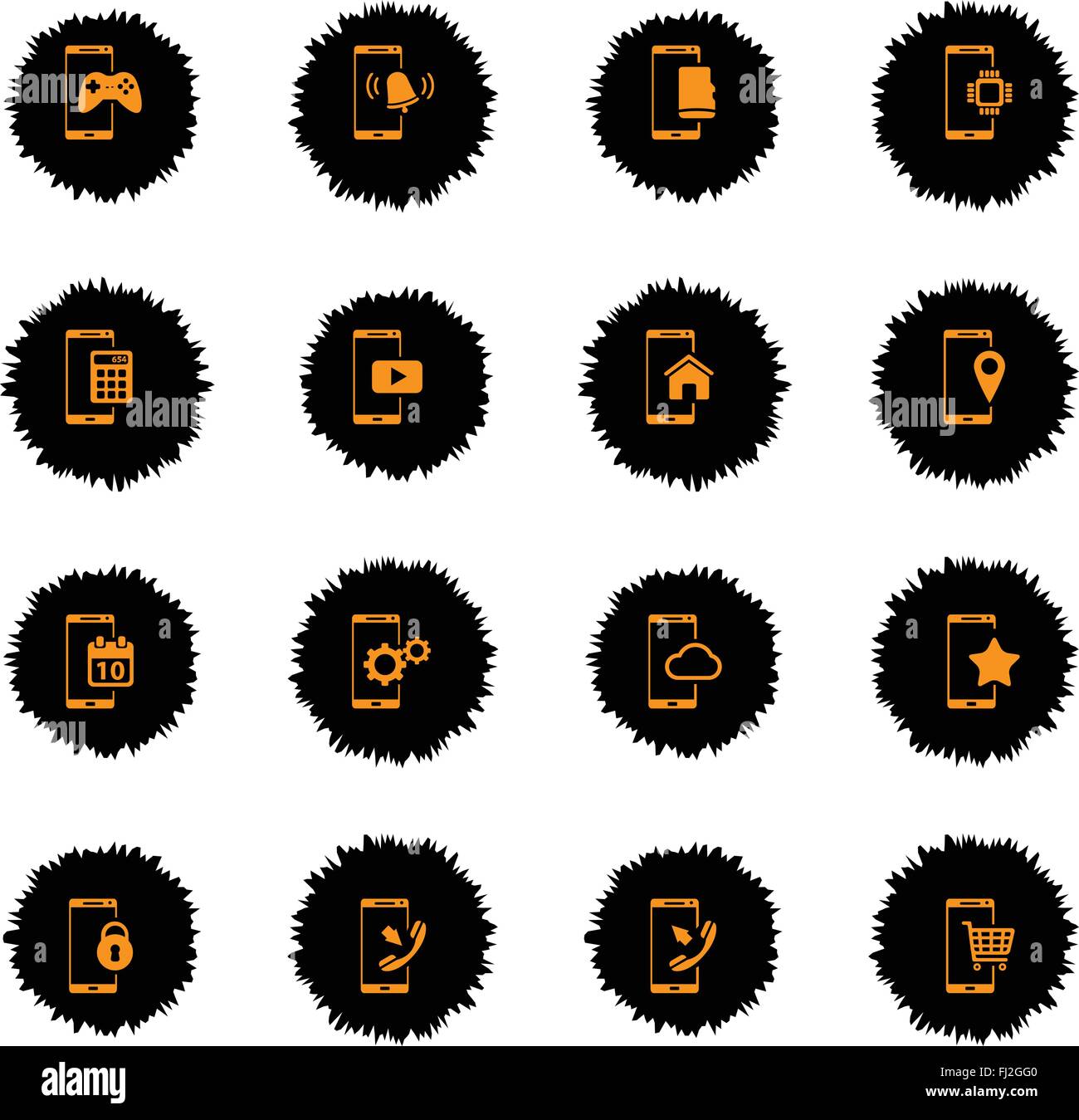 Smartphone simply icons Stock Vector Image & Art - Alamy