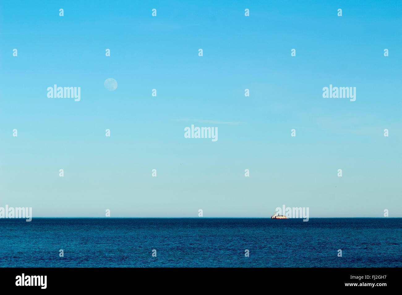 Moon Rising Over Lake Michigan Harrison Dever Water Intake Crib