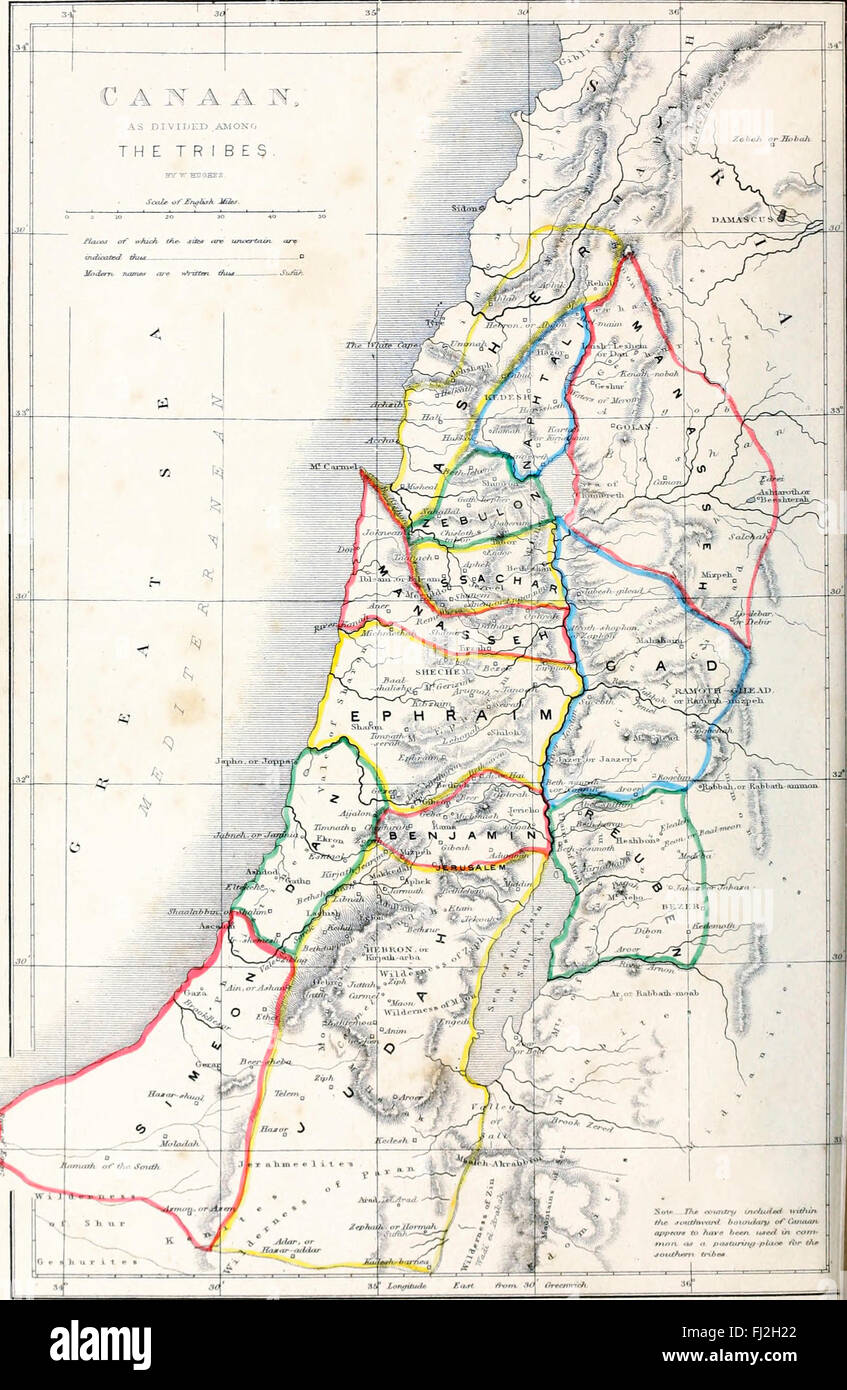 Canaan As Divided Among The Tribes Old Testament Israel FJ2H22 
