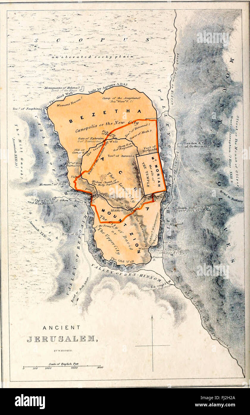 Map Of Plan Of Ancient Jerusalem FJ2H2A 