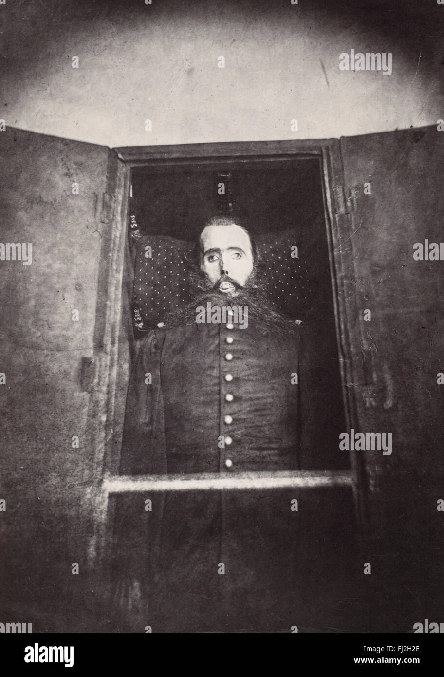 Emperor Maximilian's embalmed body, after execution 1867 Stock Photo