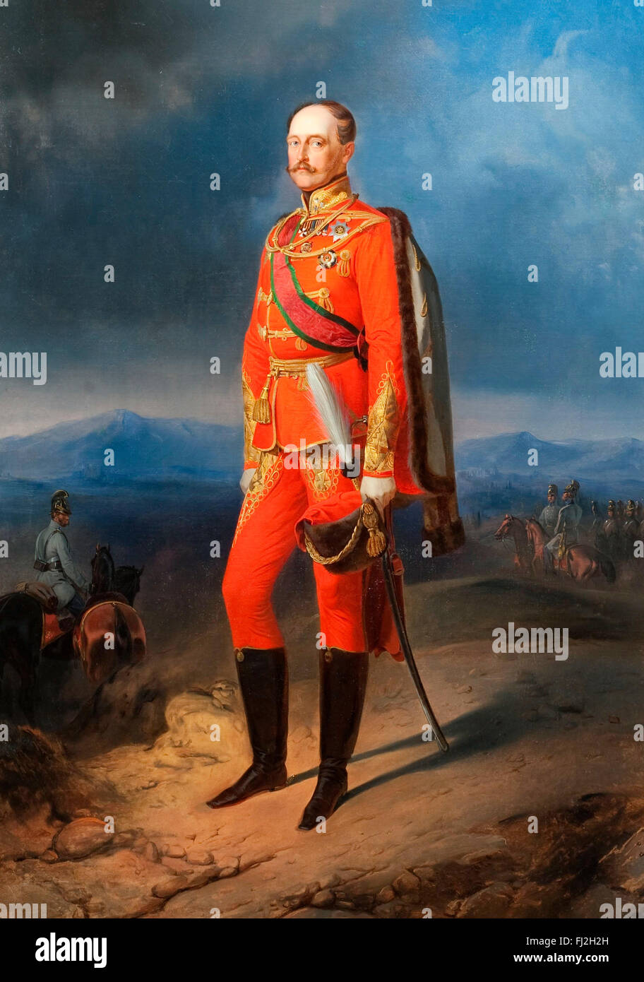 Portrait of Russian Emperor Nicholas I in Austrian Uniform Stock Photo