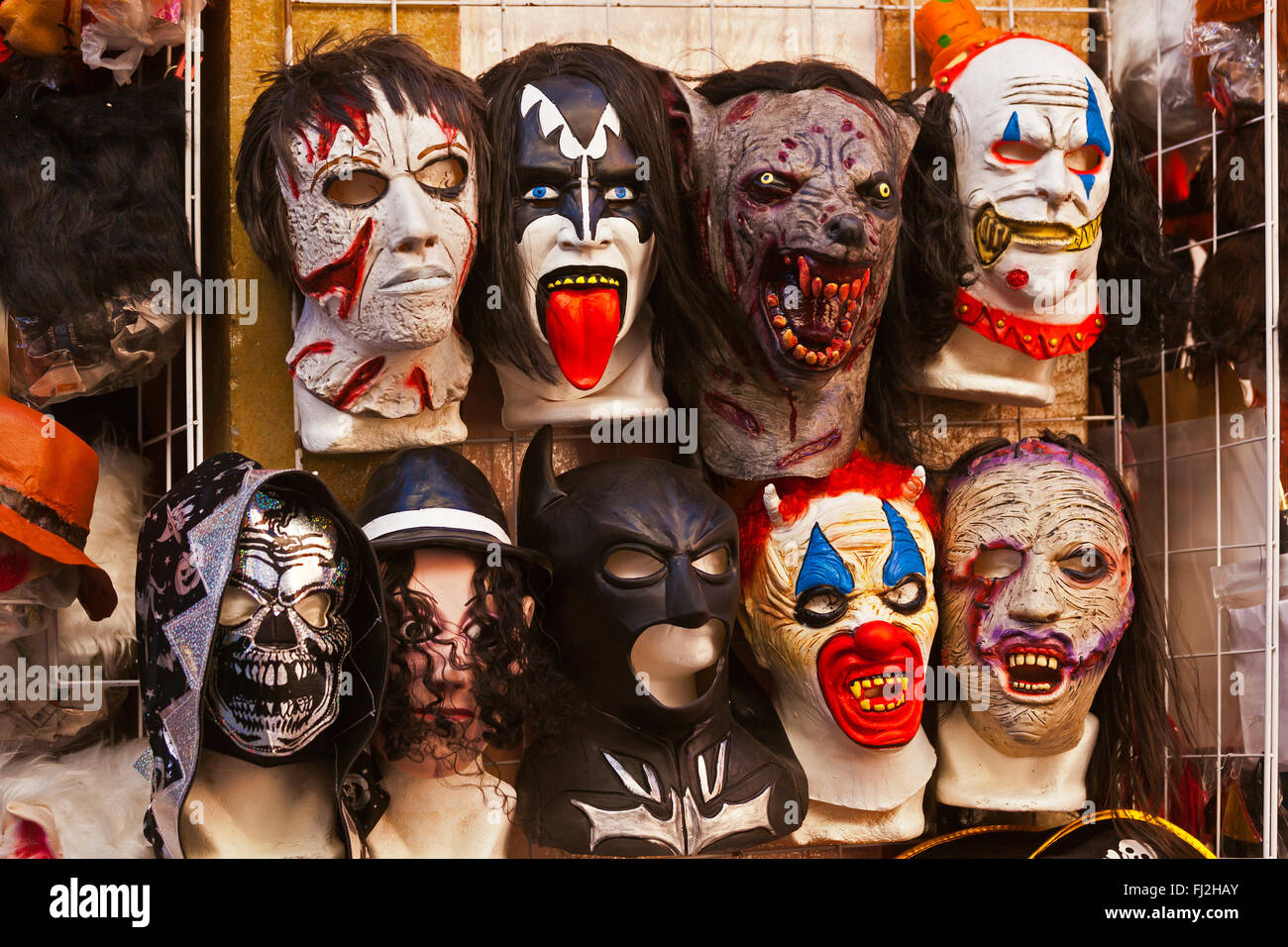 SCARY MASKS for sale in the HIDALGO MARKET GUANAJUATO, MEXICO Stock Photo Alamy