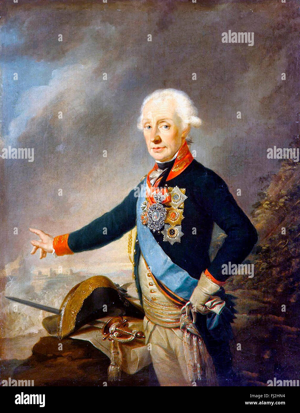 Portrait of Alexander Suvorov, last Generalissimo of the Russian Empire - Joseph Kreutzinger Stock Photo