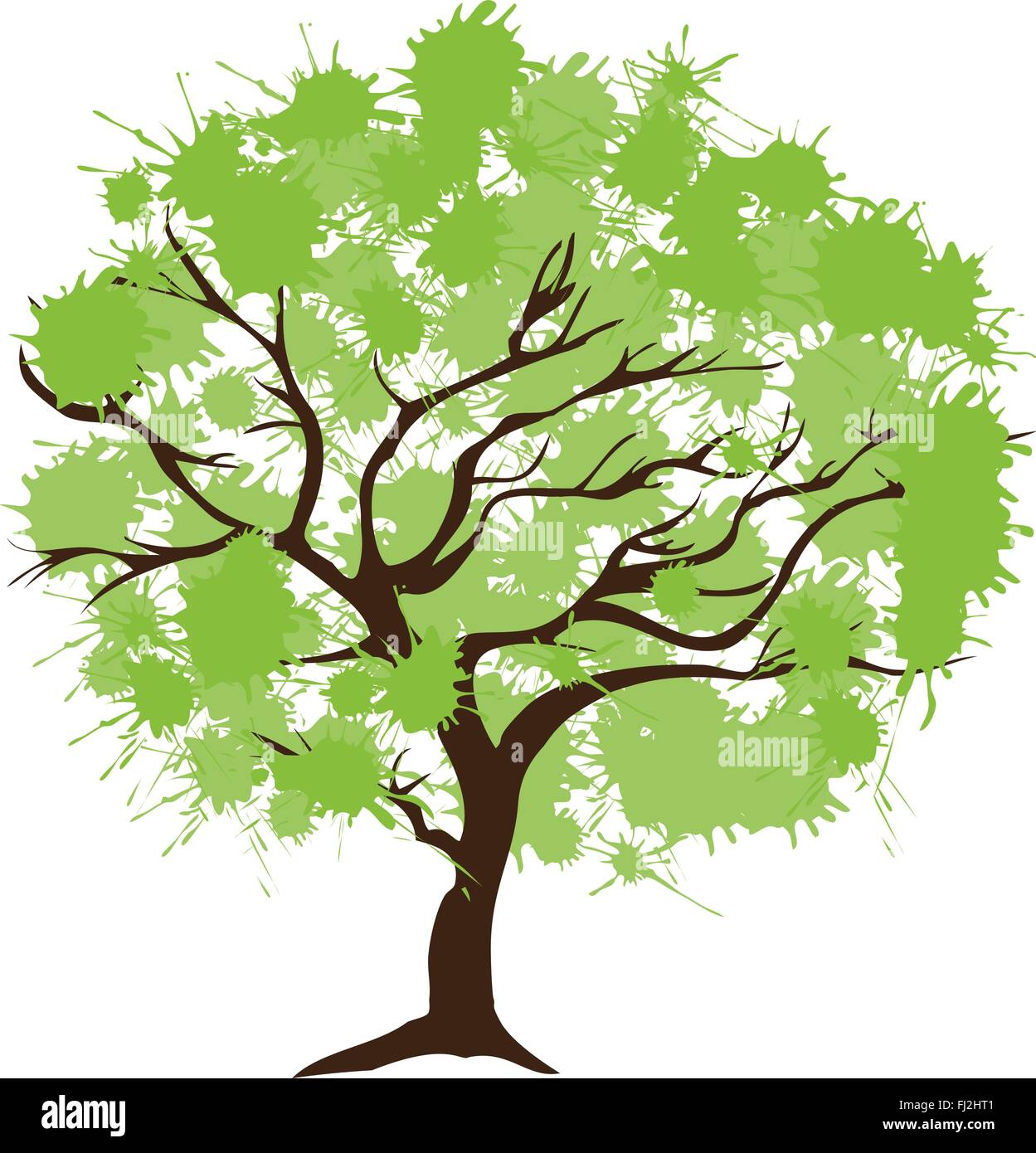vector illustration of an abstract tree isolated on white background ...