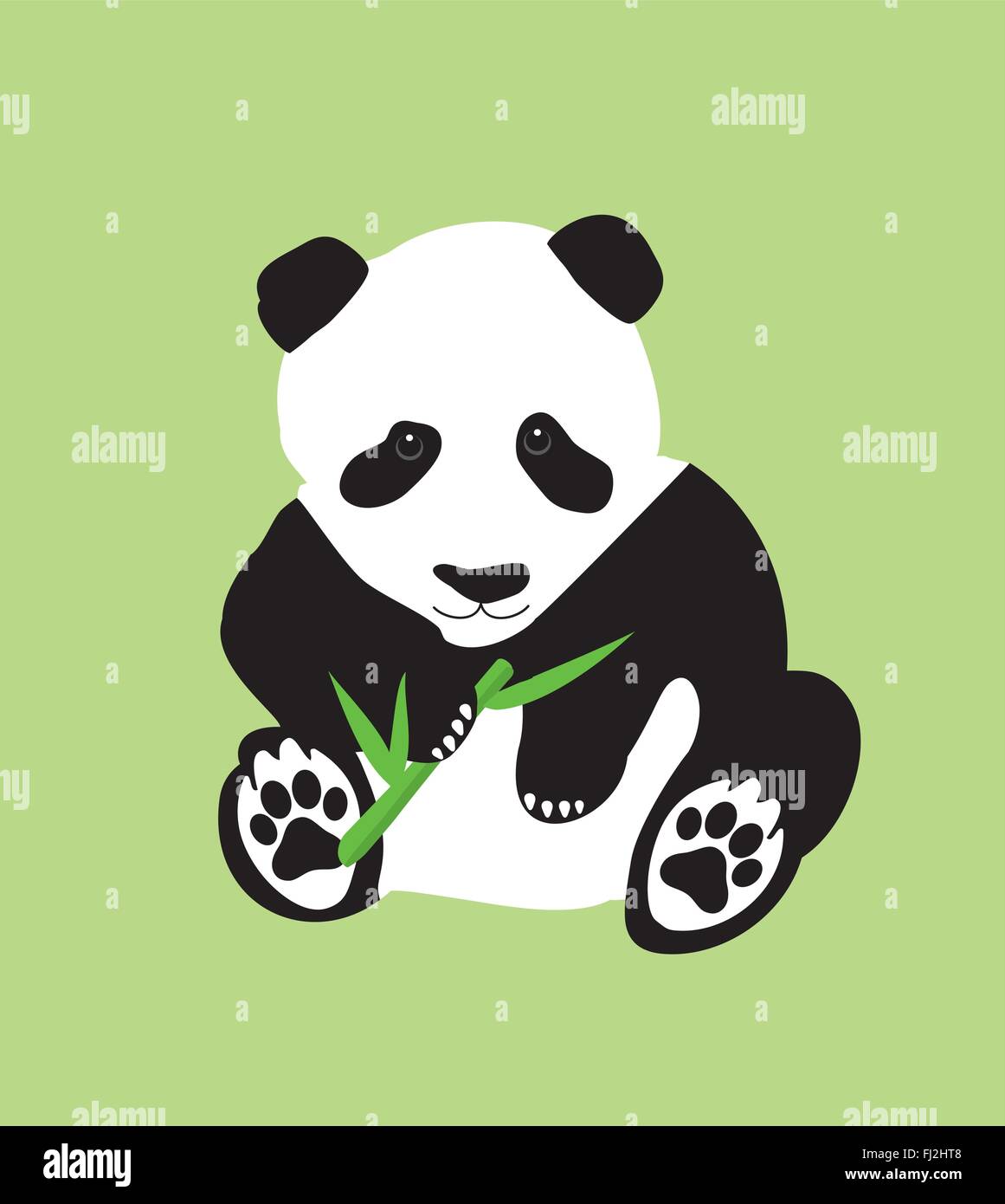 vector illustration of a panda bear with bamboo Stock Vector Image