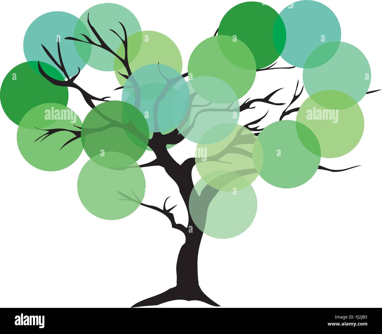 vector illustration of an abstract tree with leaves Stock Vector Image ...