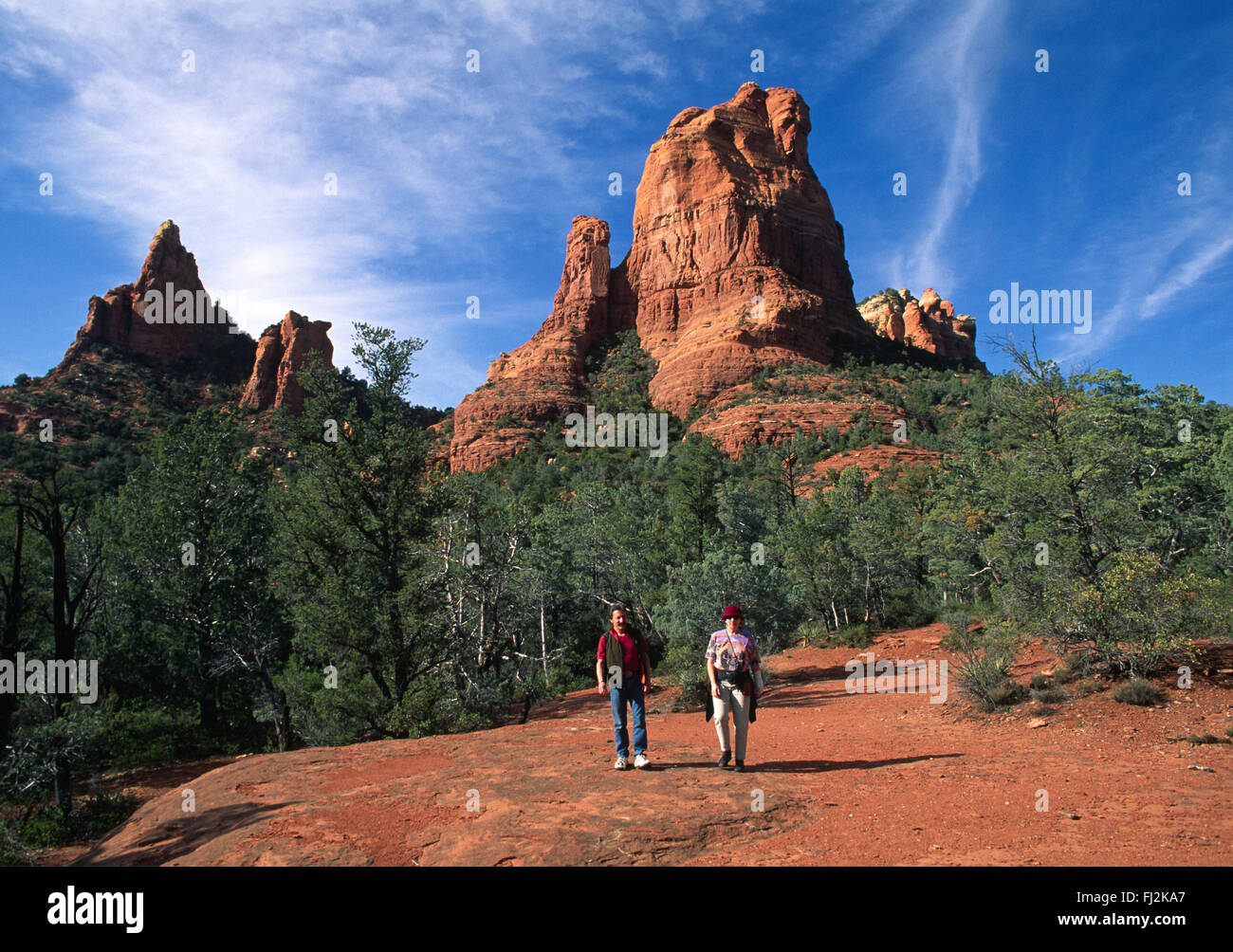 The TEA CUP ROCK FORMATION in RED ROCK COUNTRY'S SECRET CANYON (trail 121) - SEDONA, ARIZONA Stock Photo