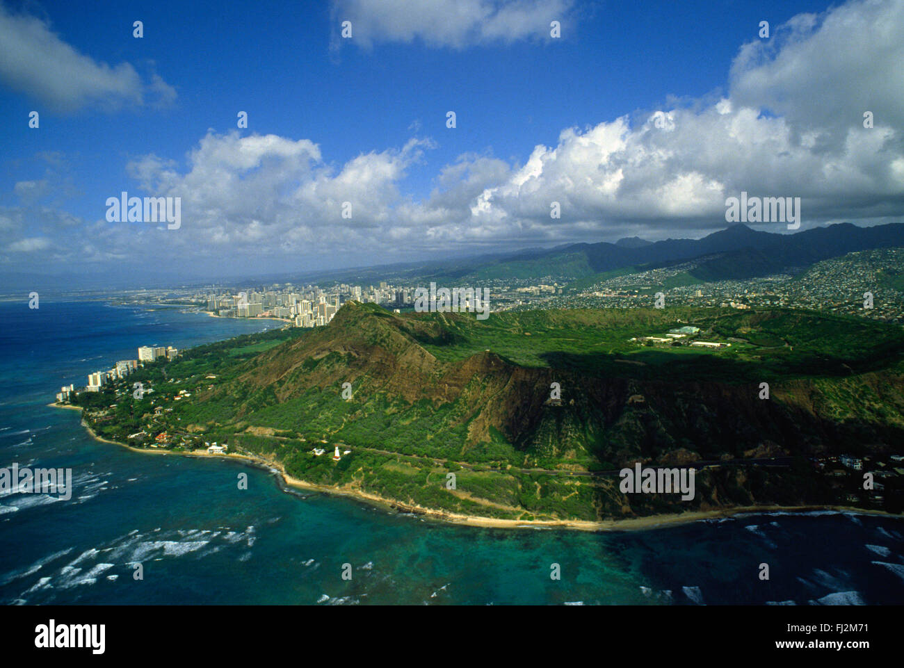 Honolulu diamond head aerial hi-res stock photography and images - Alamy