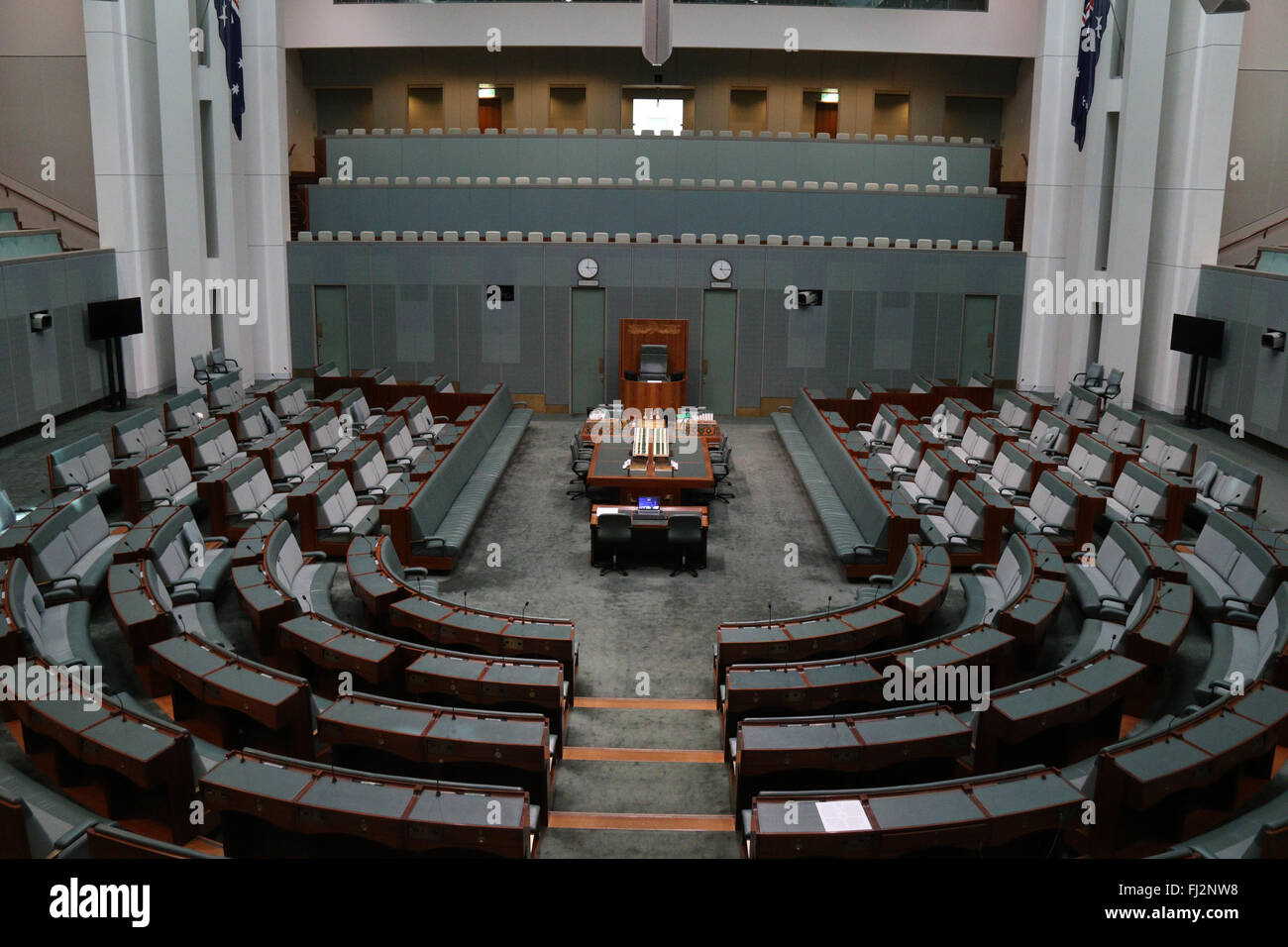 The House of Representatives at the Australian Parliament House at Capital Hill in Canberra. Stock Photo