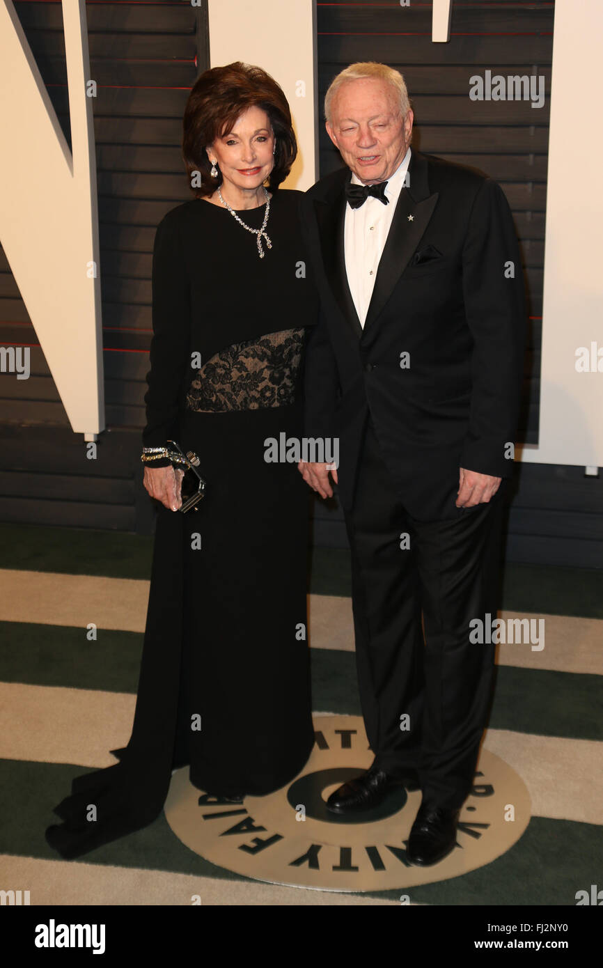 Beverly Hills, CA, USA. 28th Feb, 2016. Eugenia Jones, Jerry Jones. 2016 Vanity Fair Oscar Party
