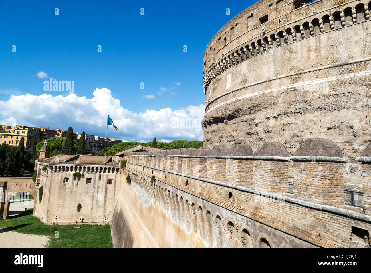 Close up detailed view of Castel Sant'Angelo, Castle of the Holy Angel ...