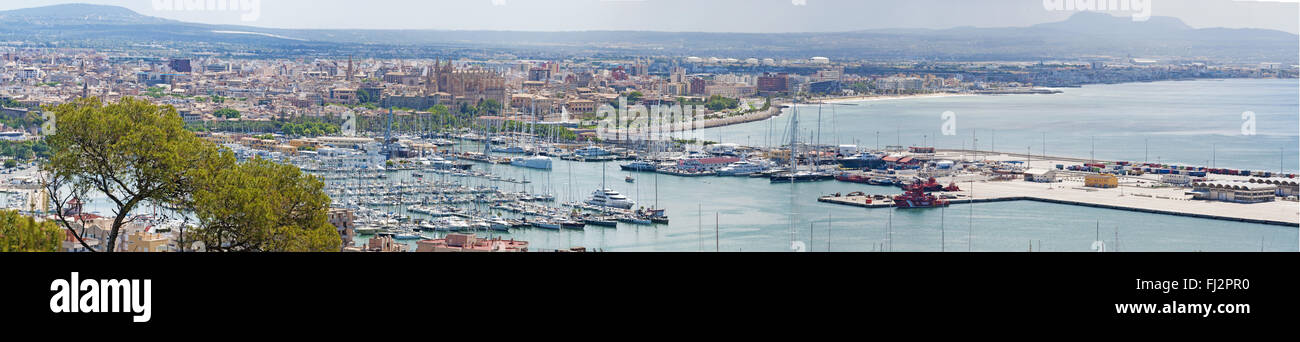 Mallorca, Balearic islands, Spain: panoramic view of Palma seen from Bellver Castle Stock Photo