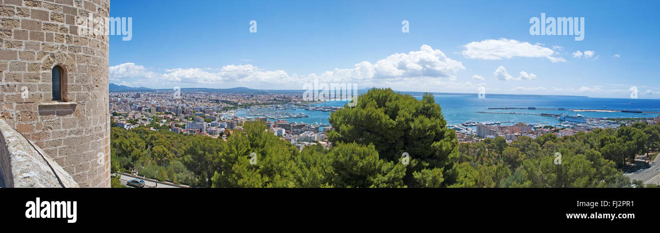 Mallorca, Balearic islands, Spain: panoramic view of Palma seen from Bellver Castle Stock Photo