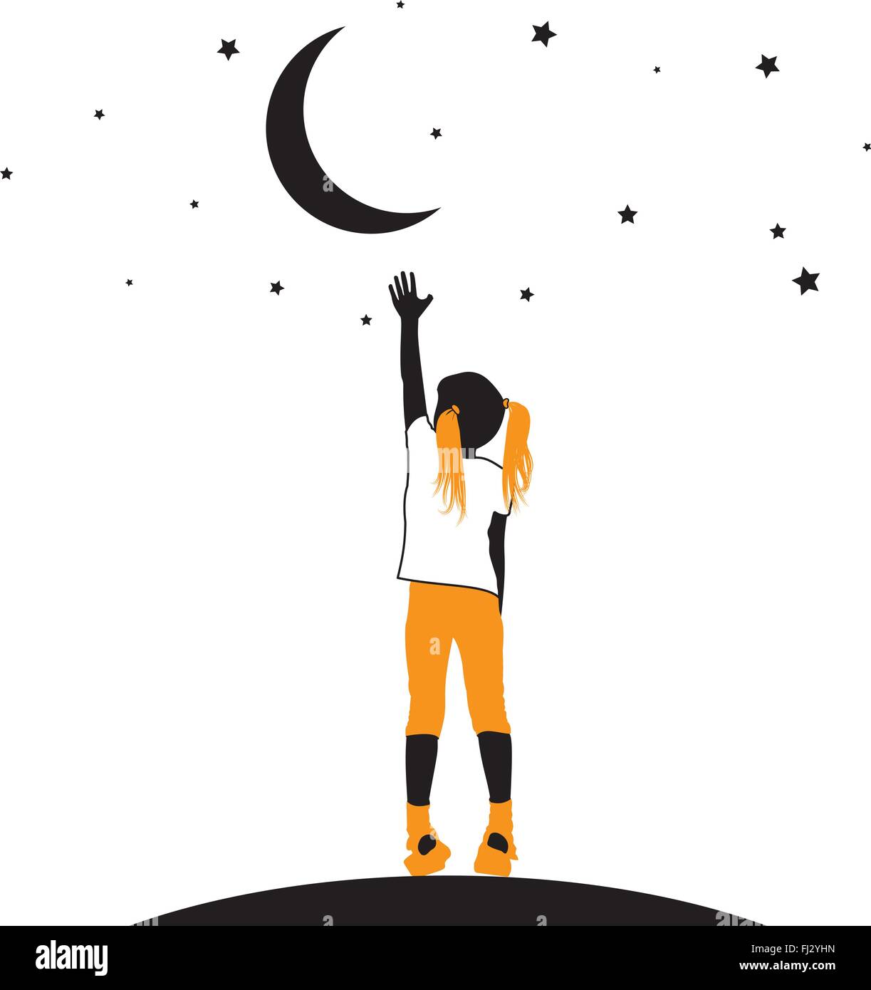 Girl Reaching Silhouette