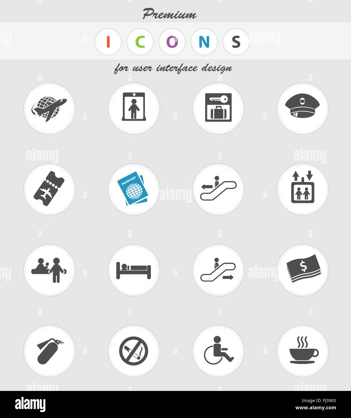 Airport icons set Stock Vector Image & Art - Alamy
