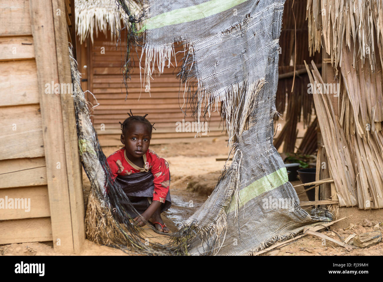 UNHCR refugee camp for the Fulani people, Cameroon, Africa Stock Photo