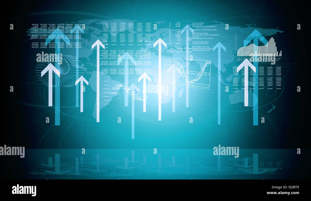 World map with graphs Stock Photo - Alamy
