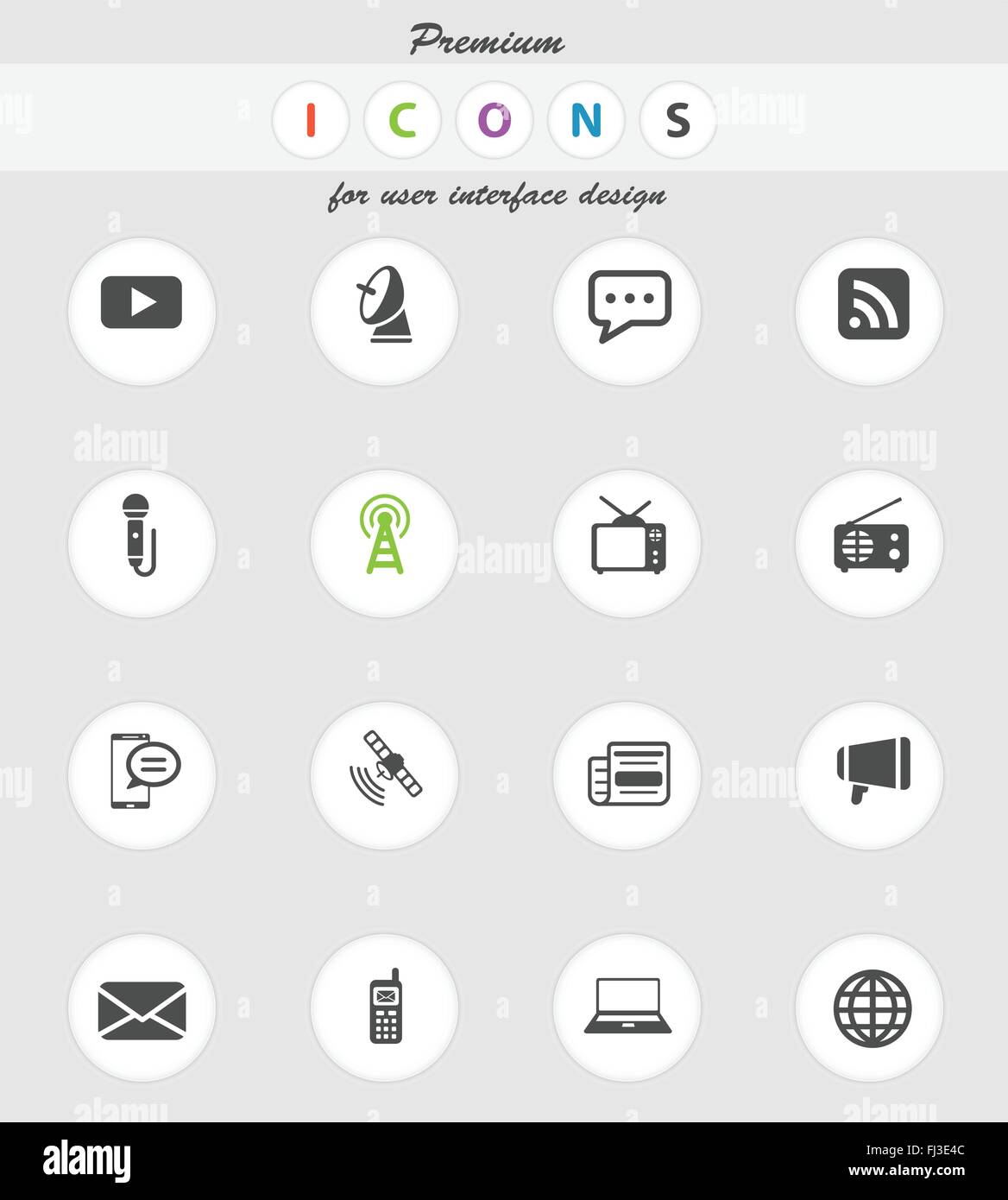 Media simply icons Stock Vector Image & Art - Alamy