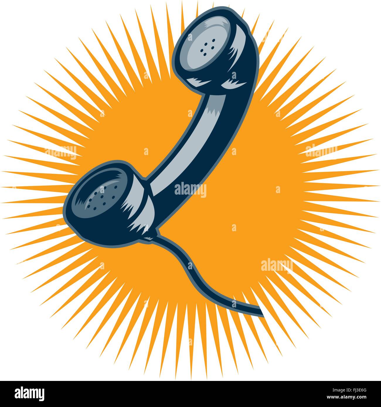 telephone phone vintage retro communication sunburst woodcut equipment device artwork illustration graphics  Vector Vectors Stock Vector