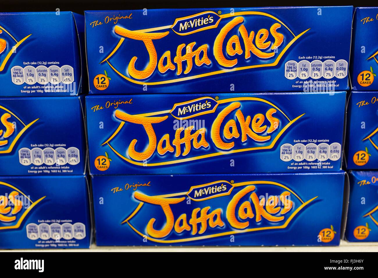boxes of McVitie's Jaffa Cakes on a supermarket shelf Stock Photo Alamy