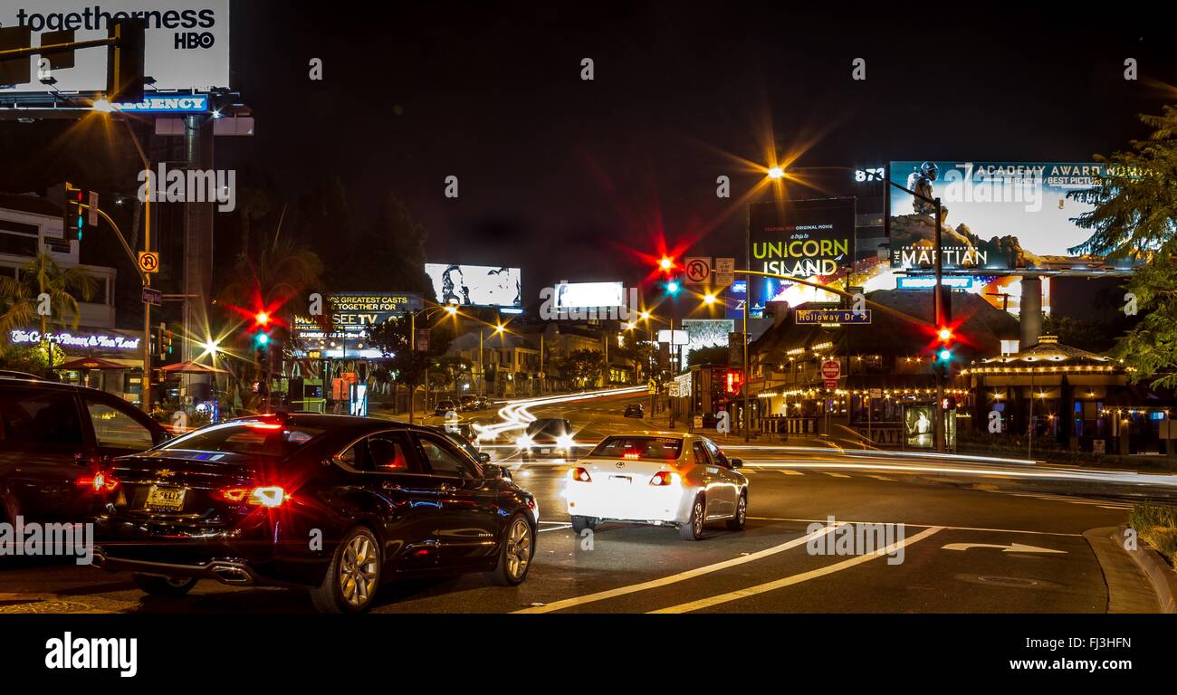 Sunset Strip Night Stock Photo