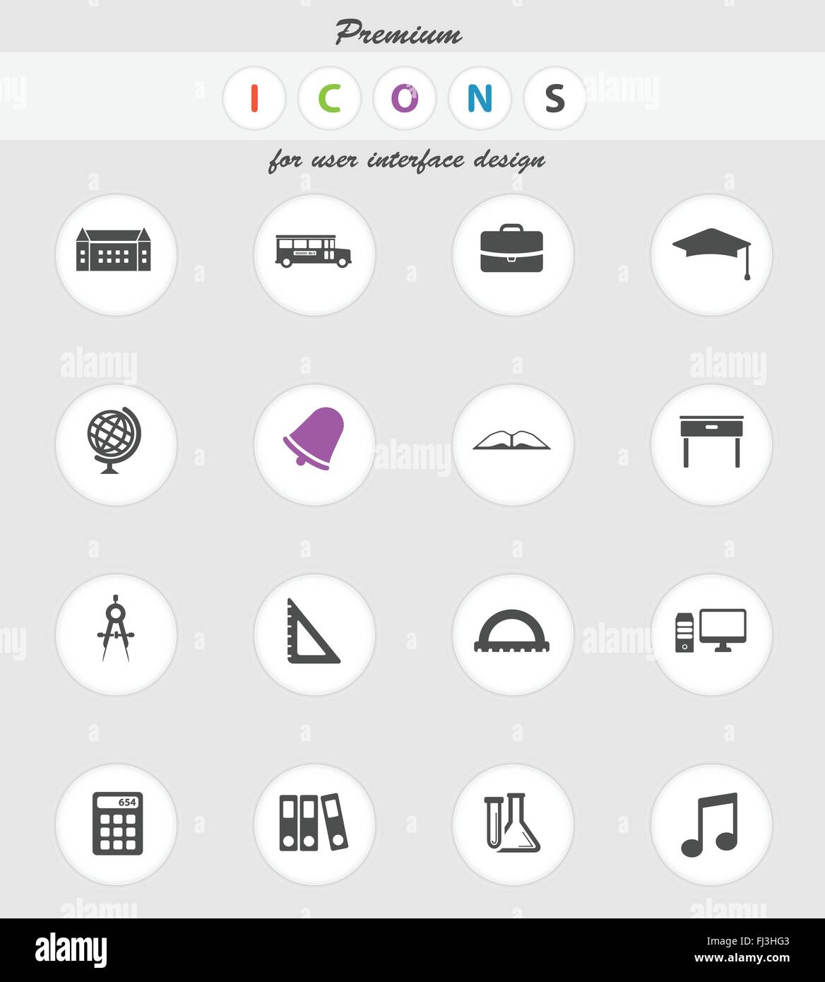 School simply icons Stock Vector Image & Art - Alamy