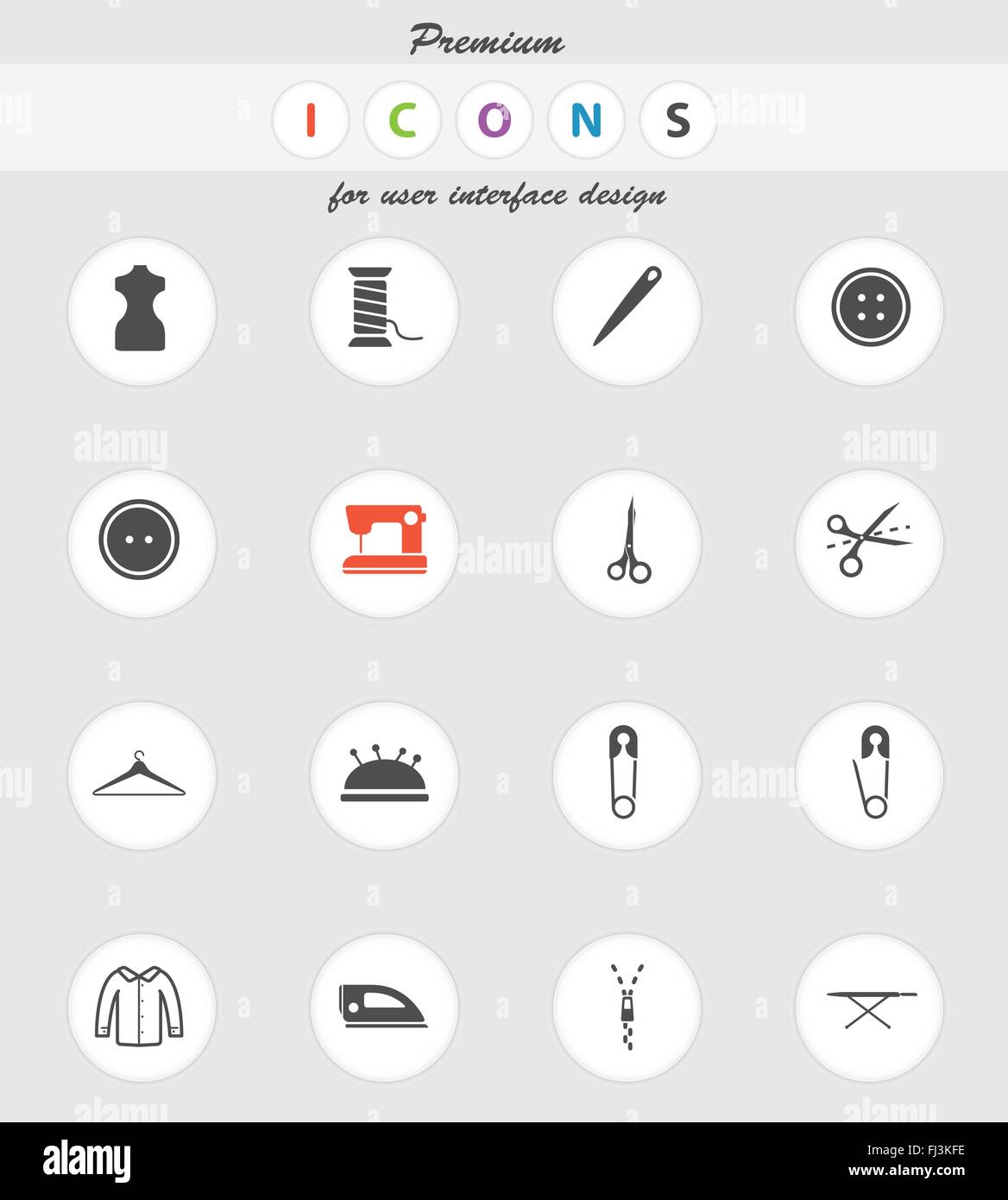 Tailoring simply icons Stock Vector Image & Art - Alamy