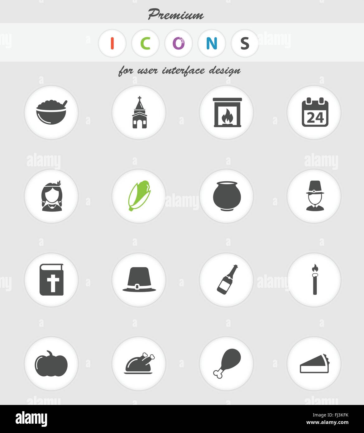 Thanksgiving simply icons Stock Vector Image & Art - Alamy