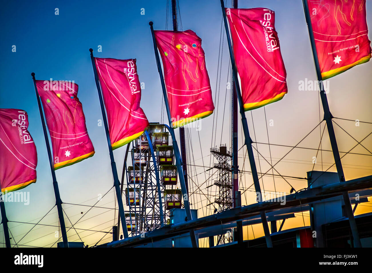 Colourful Flags Melbourne Australia Stock Photo 97197101 Alamy