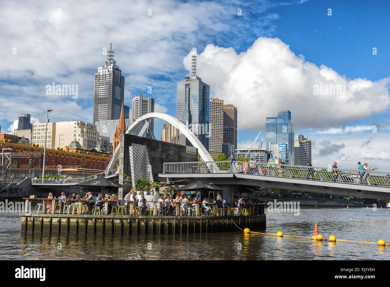 Evan Walker Bridge on The Yarra River in Melbourne Stock Photo