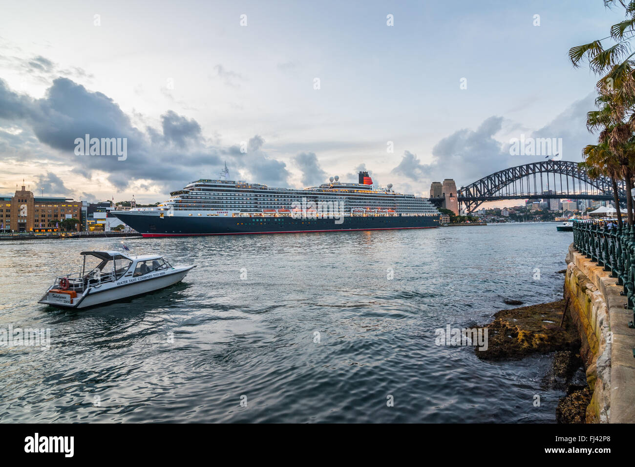Sydney, Australia. 29th Feb, 2016. Cunard's Queen Victoria alongside at