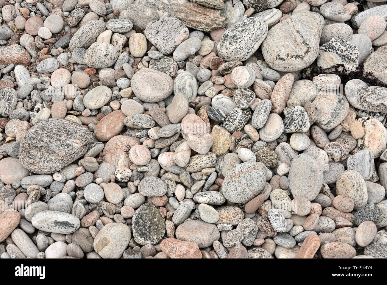 Interesting rocks on the beach on the RSPB Balranald estate, North Uist, Outer Hebrides, Scotland Stock Photo