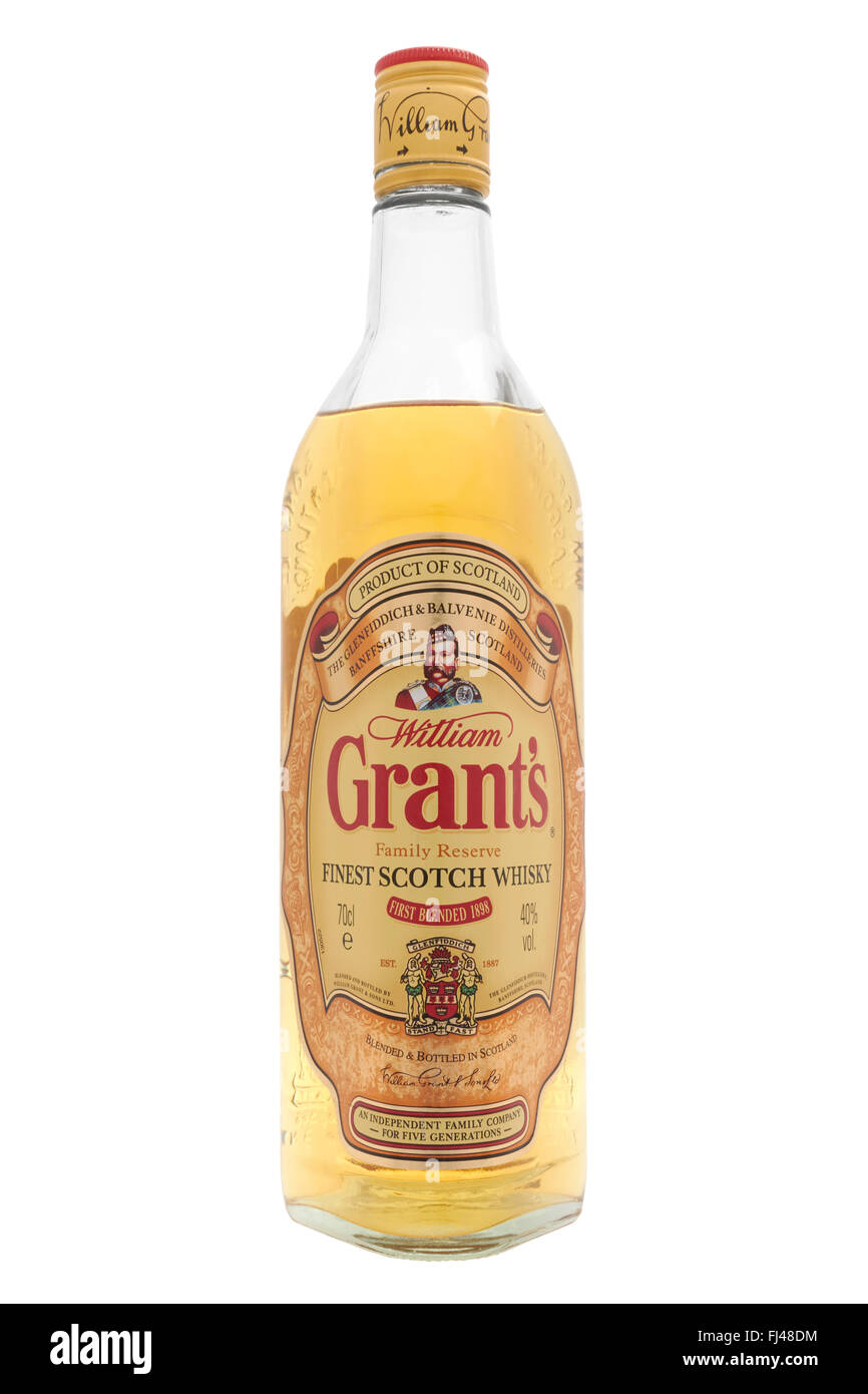 Bottle of William Grant's scotch whisky on white background Stock Photo -  Alamy
