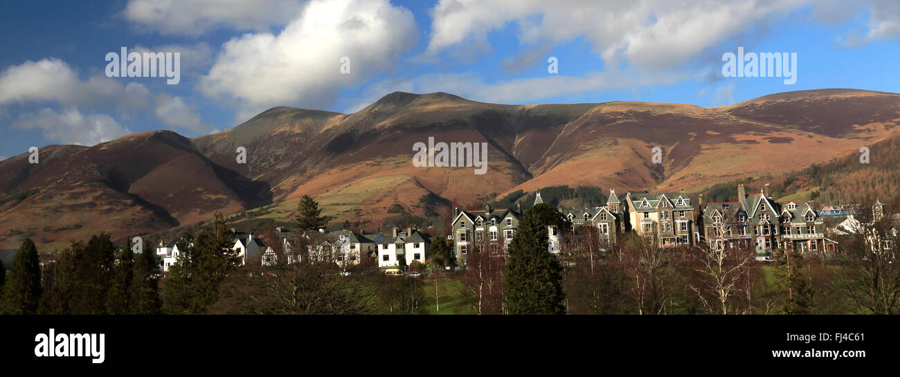 Spring view over Skiddaw fell, near Keswick town, Lake District National Park, Cumbria County, England, UK. Stock Photo