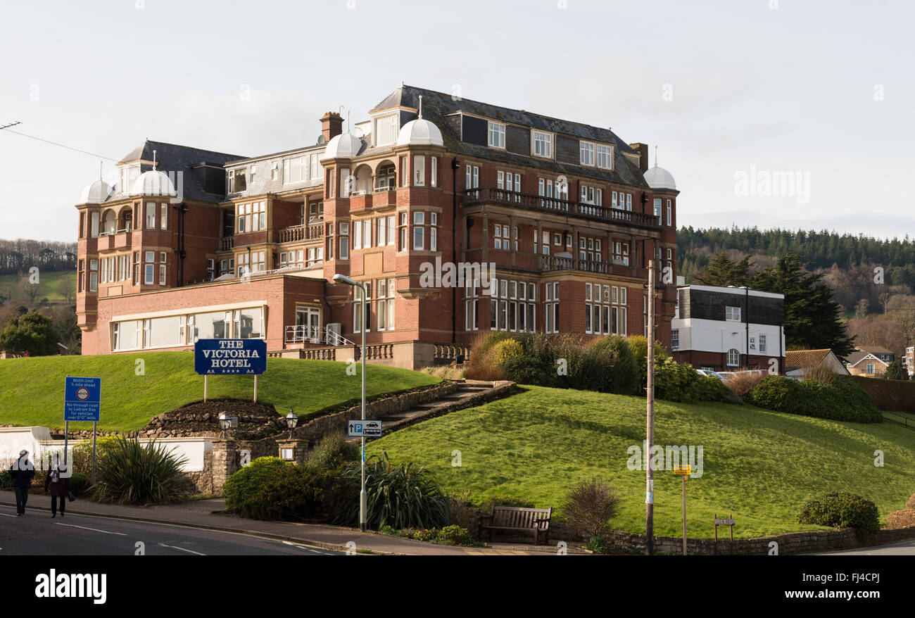 Sidmouth, Devon. The Victoria Hotel on Sidmouth sea front. Named after ...