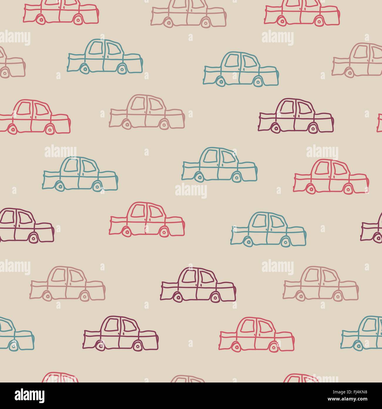 Car Pattern No Color Doodle cars seamless pattern background Stock Vector Image & Art - Alamy