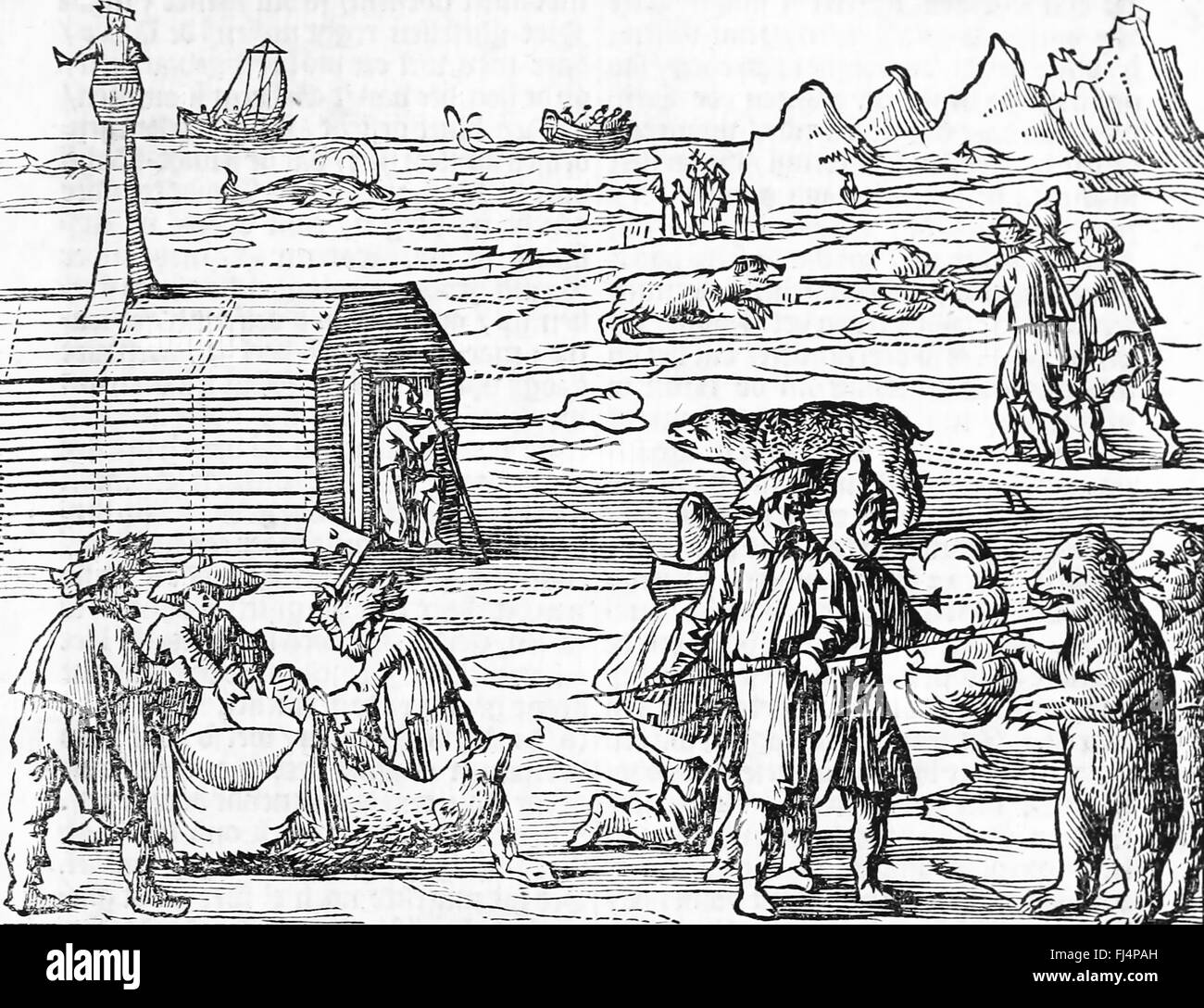 WHALING Greenlanders hunting whales and polar bears in Spitzbergen from